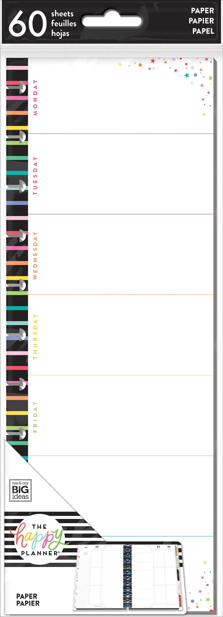 BIG Half Sheet Filler Paper - Weekly Stripe