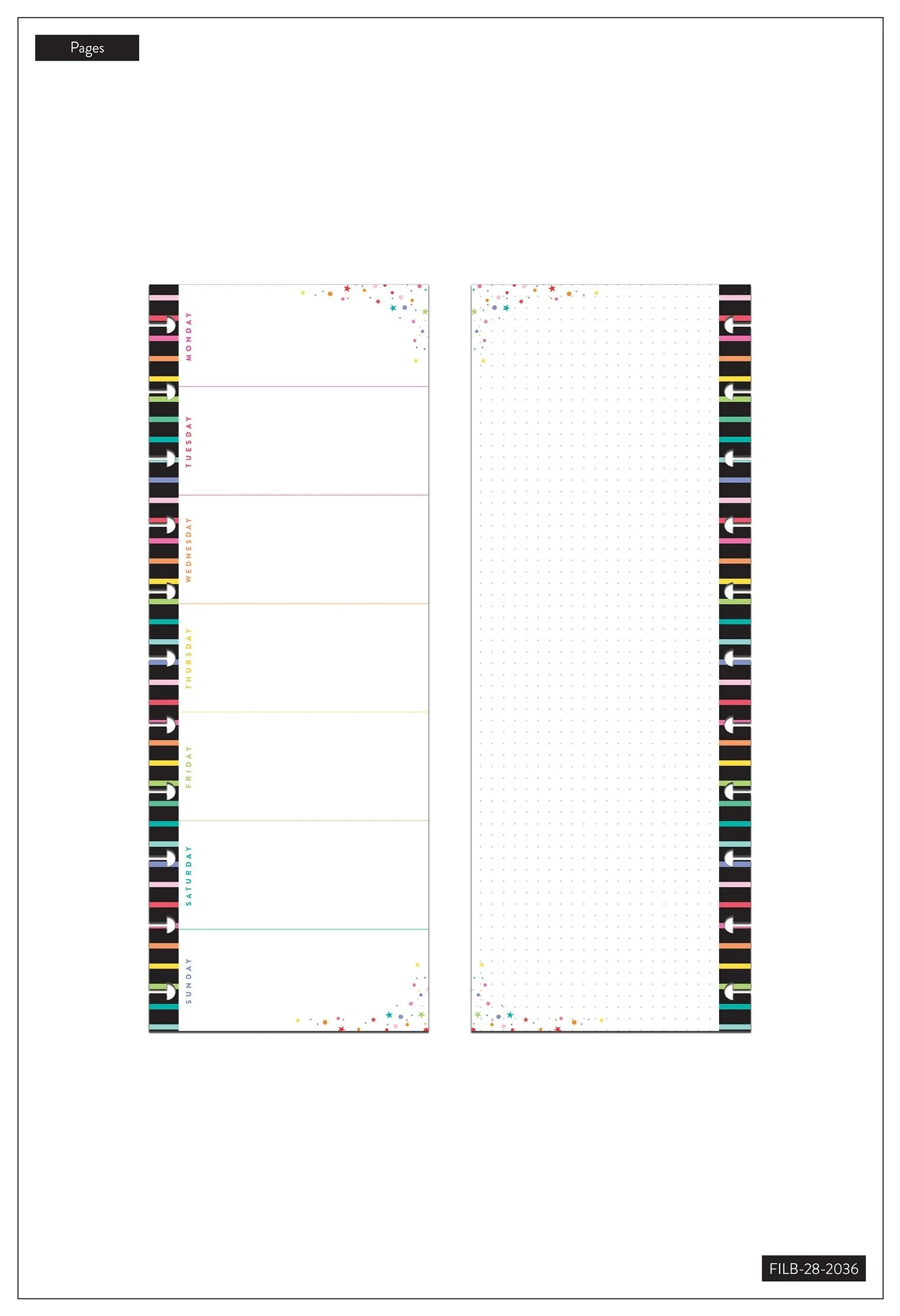 BIG Half Sheet Filler Paper - Weekly Stripe - Image 2