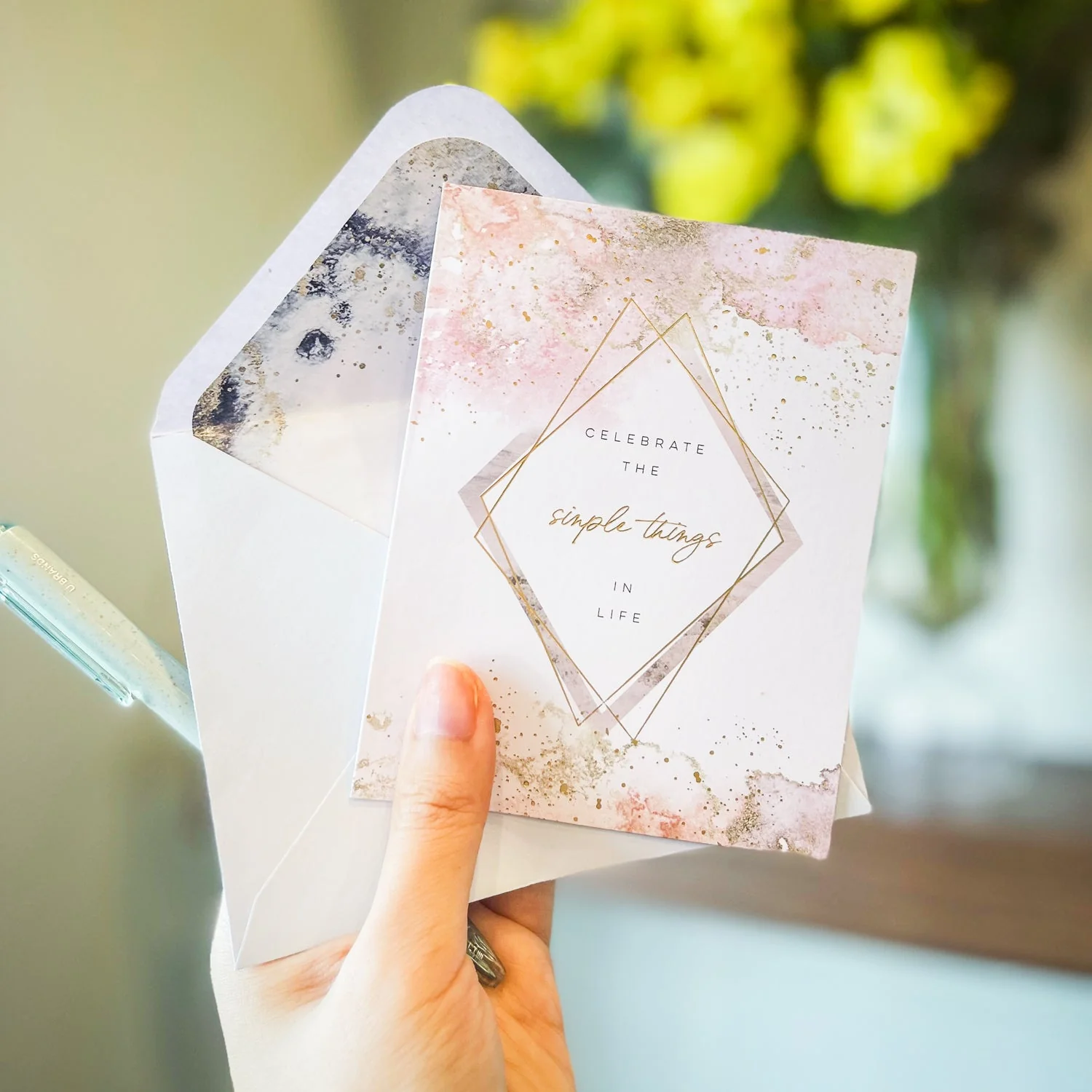 Cosmic Watercolor Note Card Set + Stickers - Image 3