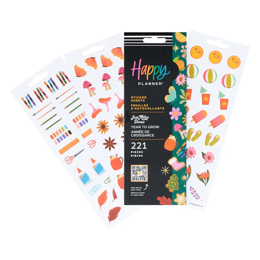 Jess Miller Draws x Happy Planner Seasonal Teacher - 8 Sticker Sheets - Image 3