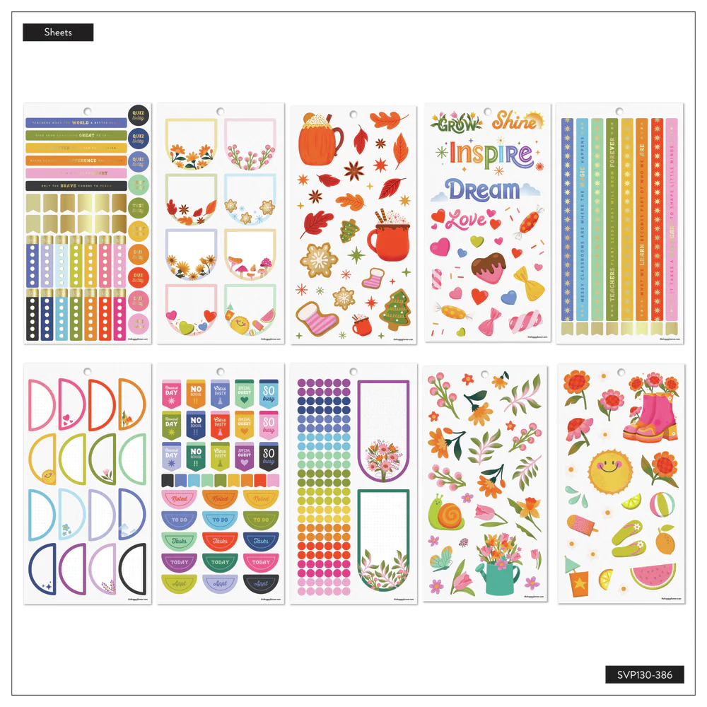 Jess Miller Draws x Happy Planner Seasonal Teacher - Value Pack Stickers - Big - Image 8