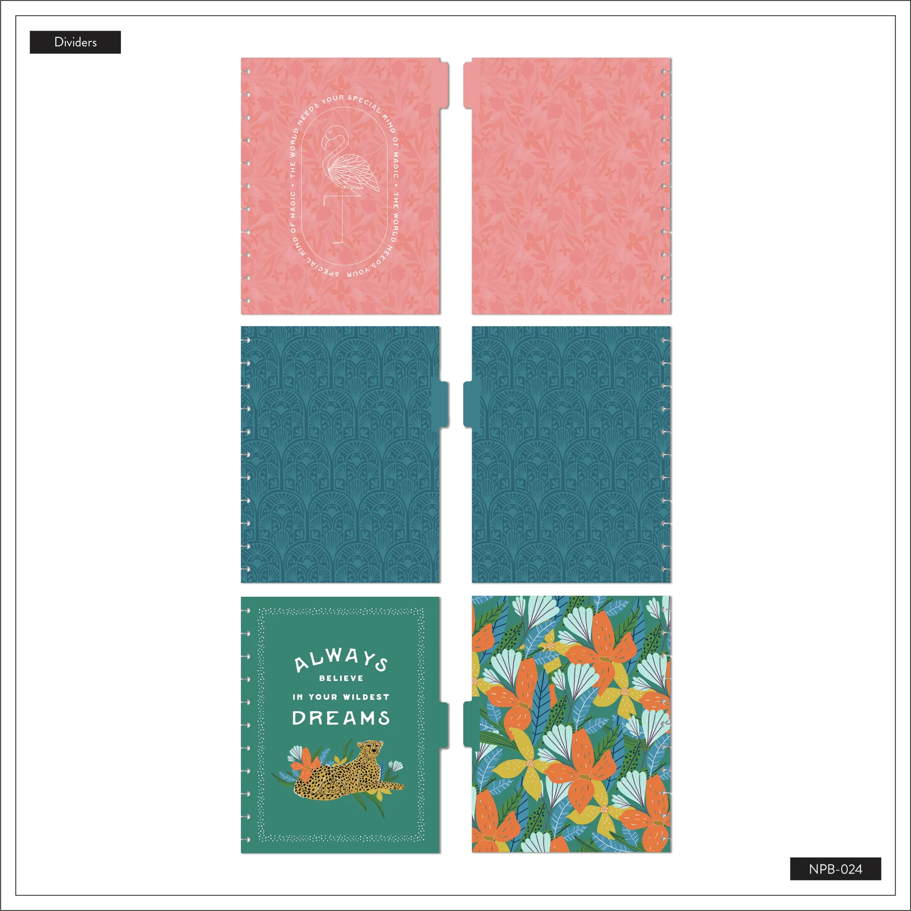 Jewel Tone Jungle Big Notebook - Dot Lined Pages - 60 Sheets - Image 6