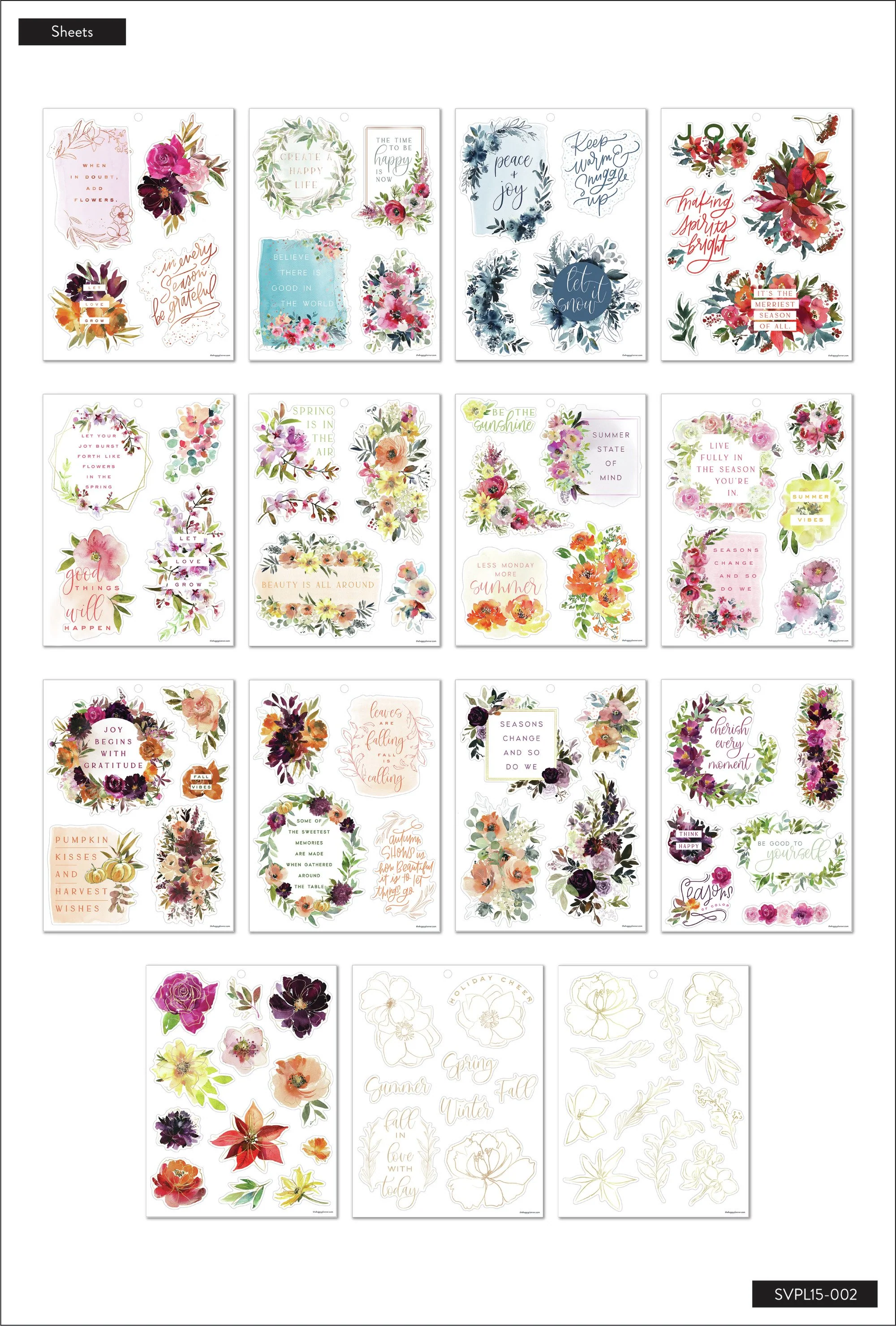 Large Value Pack Stickers - Seasonal Watercolor - Image 5