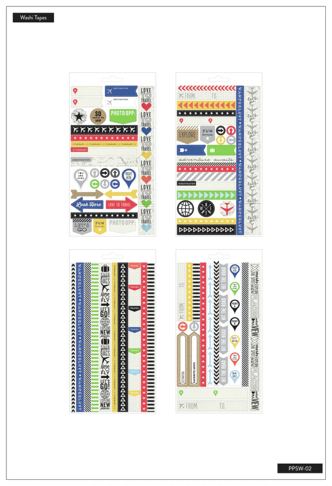 Travel Plans - 4 Washi Tape Sheets - Image 2