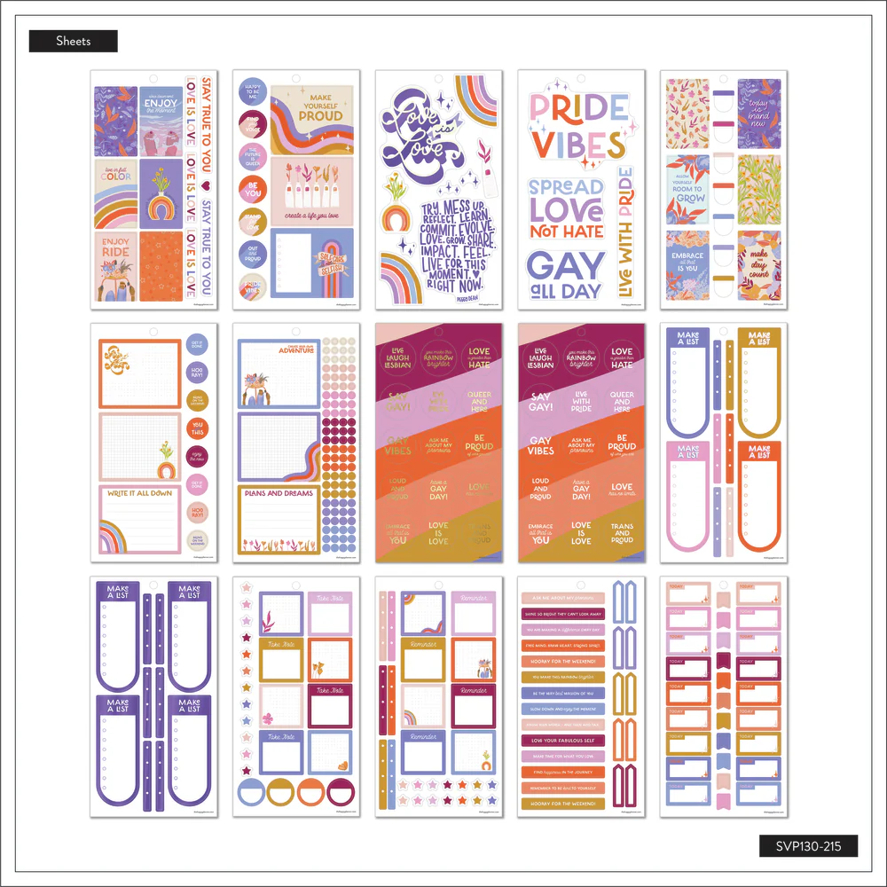 Love is Love Happy Planner x The Pigeon Letters - Value Pack Stickers - Image 6