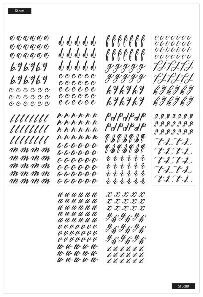 Lowercase Script Alphabet Letters - Black - Image 2