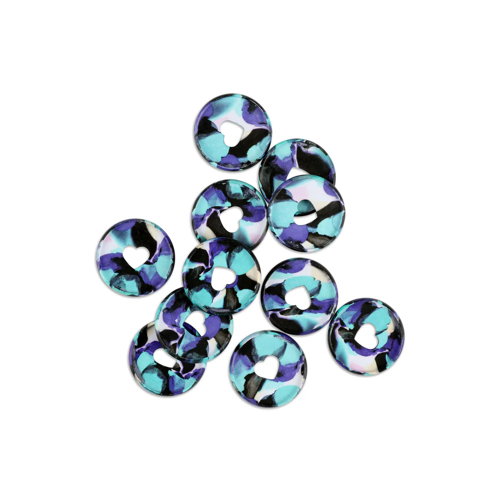 Medium Plastic Discs - Inky Florals - Image 2