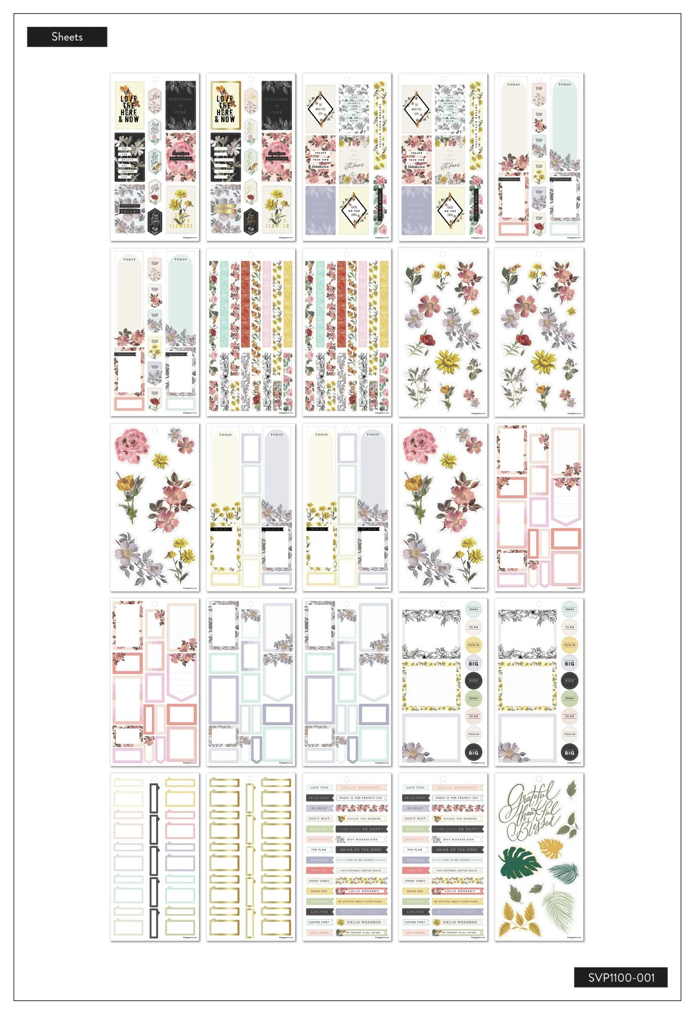 Mega Value Pack Stickers - Flowers & Notes - 100 Sheets - Image 6