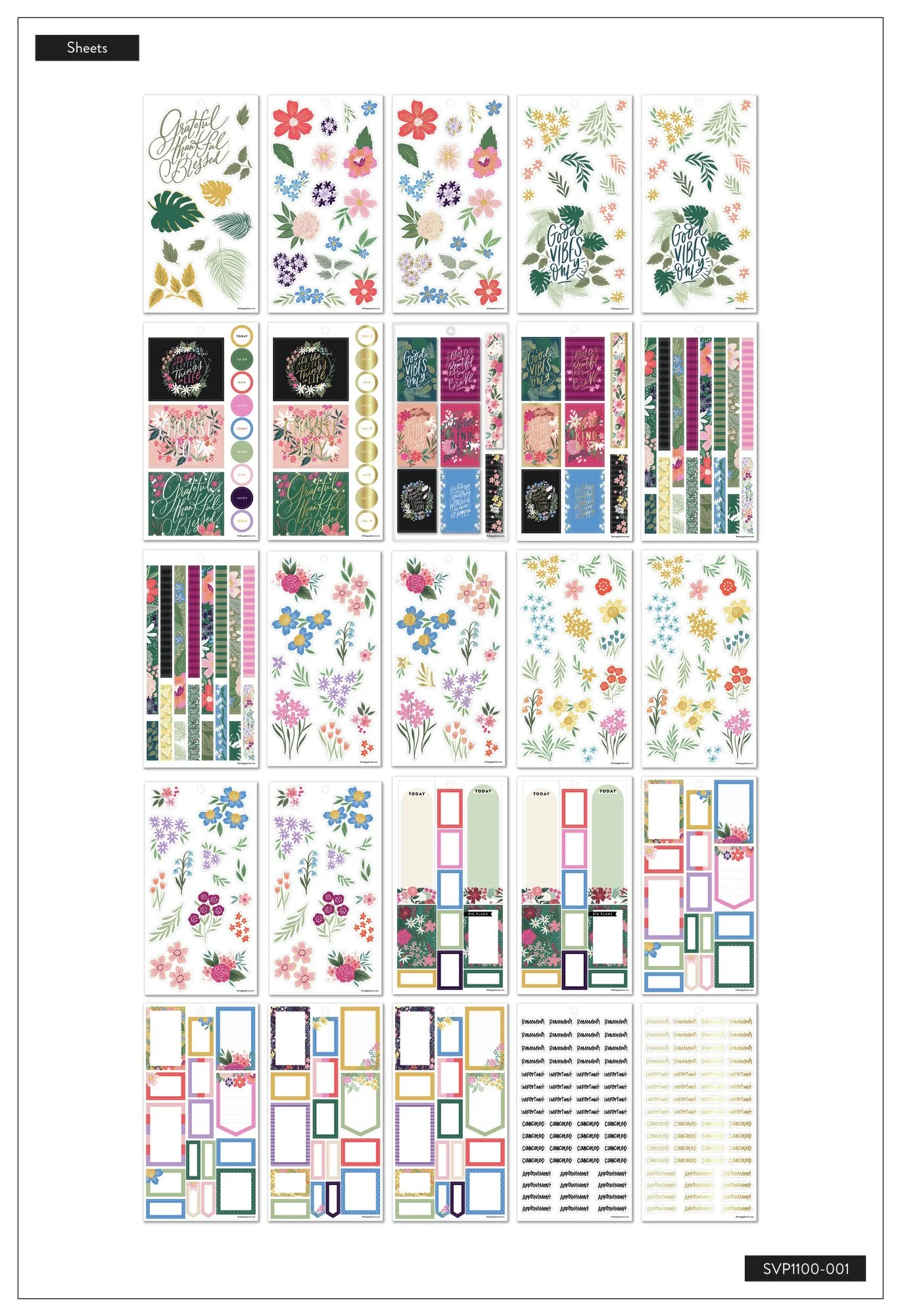 Mega Value Pack Stickers - Flowers & Notes - 100 Sheets - Image 7