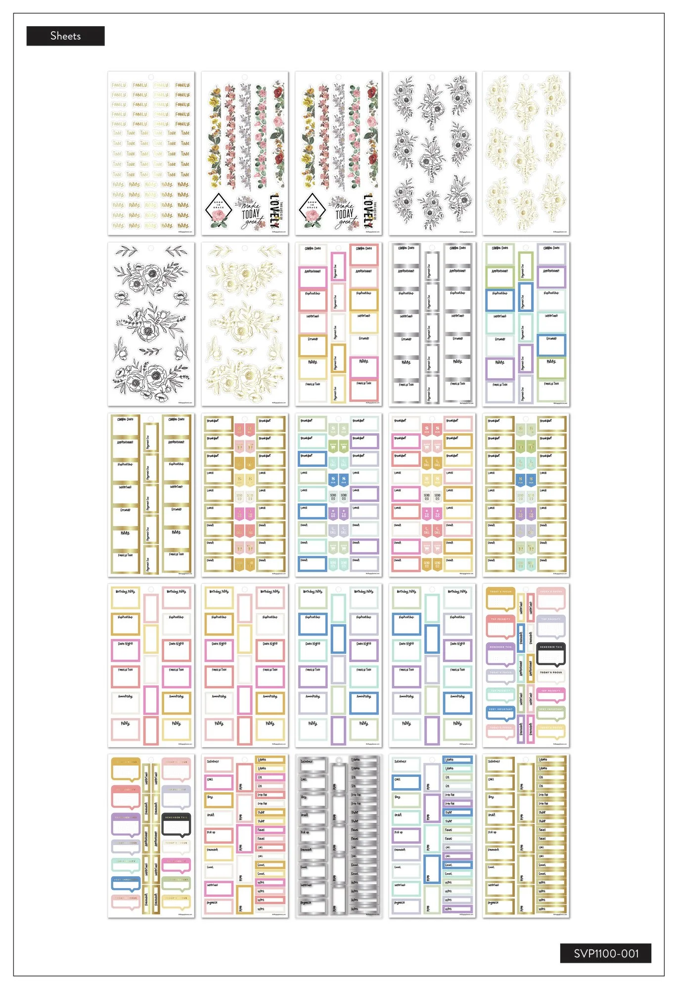 Mega Value Pack Stickers - Flowers & Notes - 100 Sheets - Image 9
