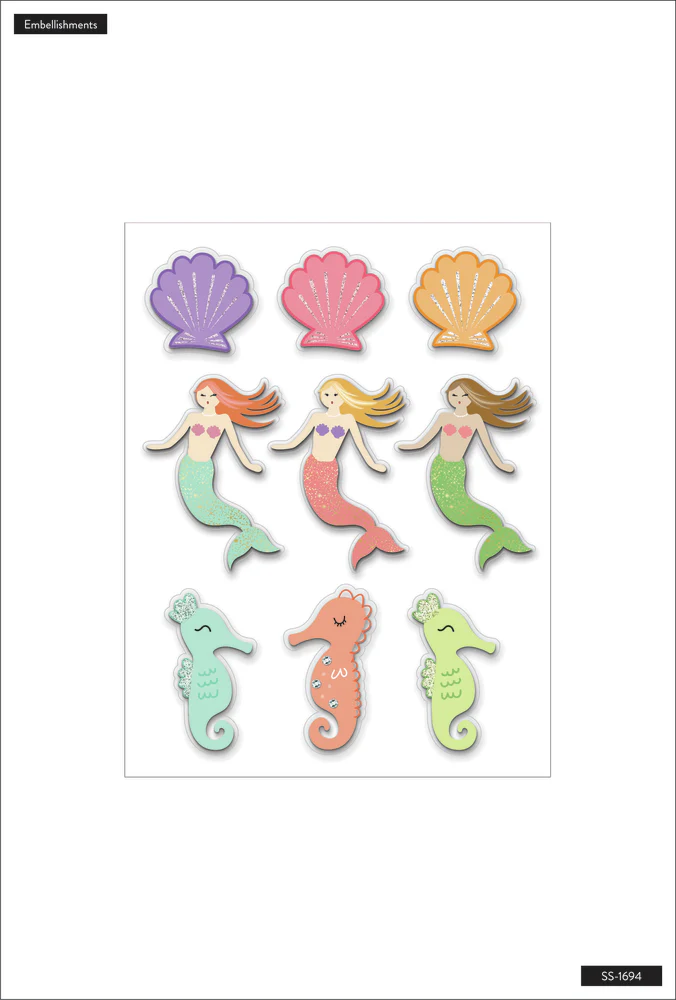 Sticker Sheet - Mermaids and Seashells - Image 2