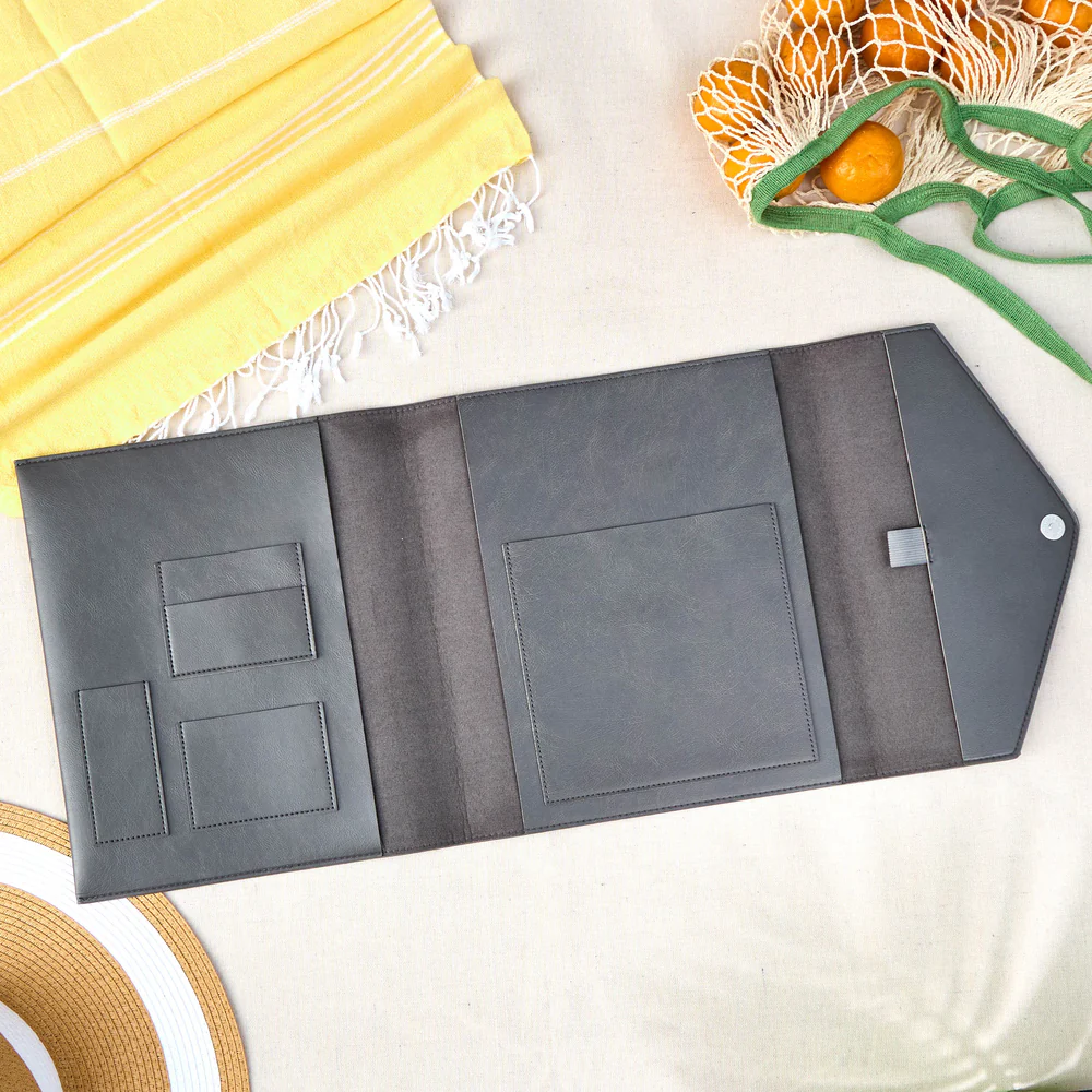 Midnight Vegan Leather - DELUXE Big Planner Folio - Image 4