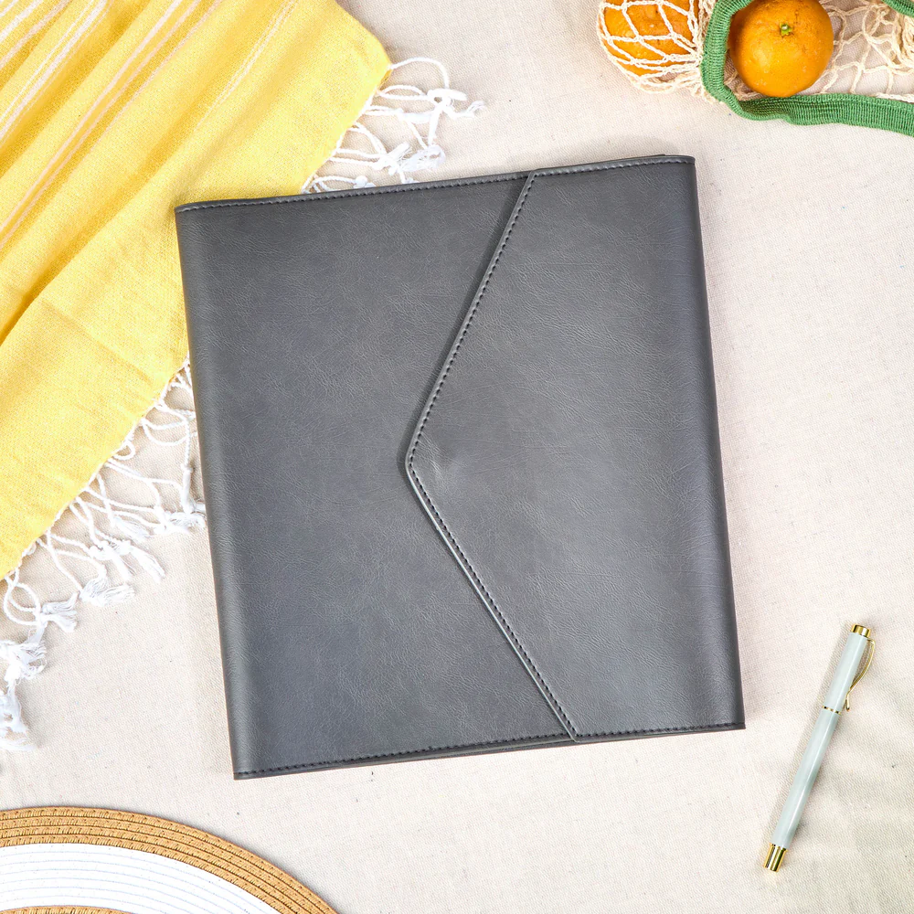 Midnight Vegan Leather - DELUXE Big Planner Folio - Image 5