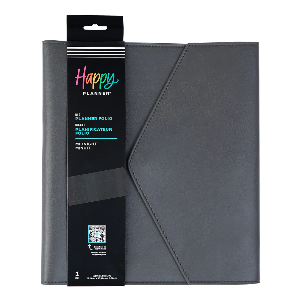 Midnight Vegan Leather - DELUXE Big Planner Folio - Image 6