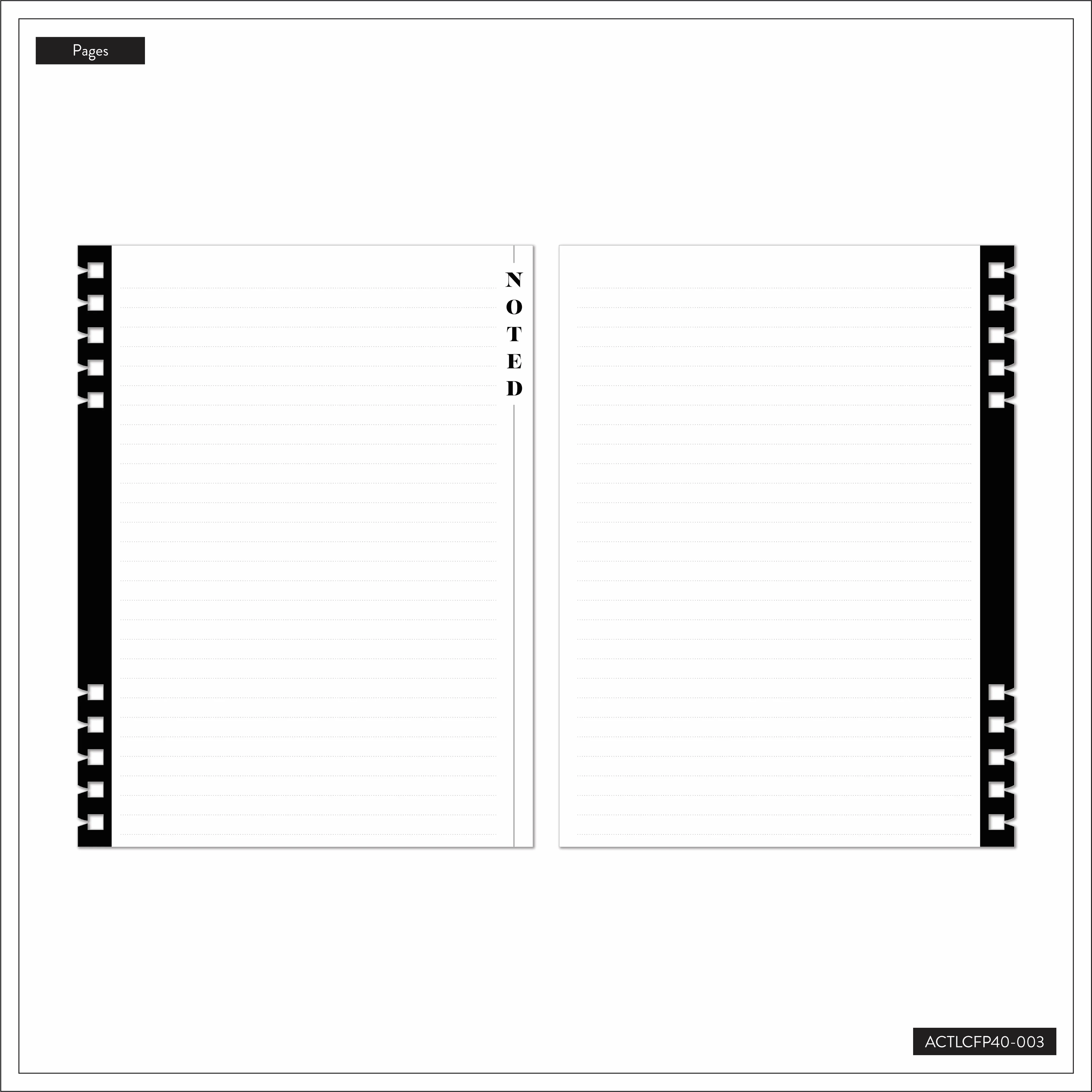 Modern Texture - Dotted Lined Classic Customizable Spiral Filler Paper - 40 Sheets - Image 3