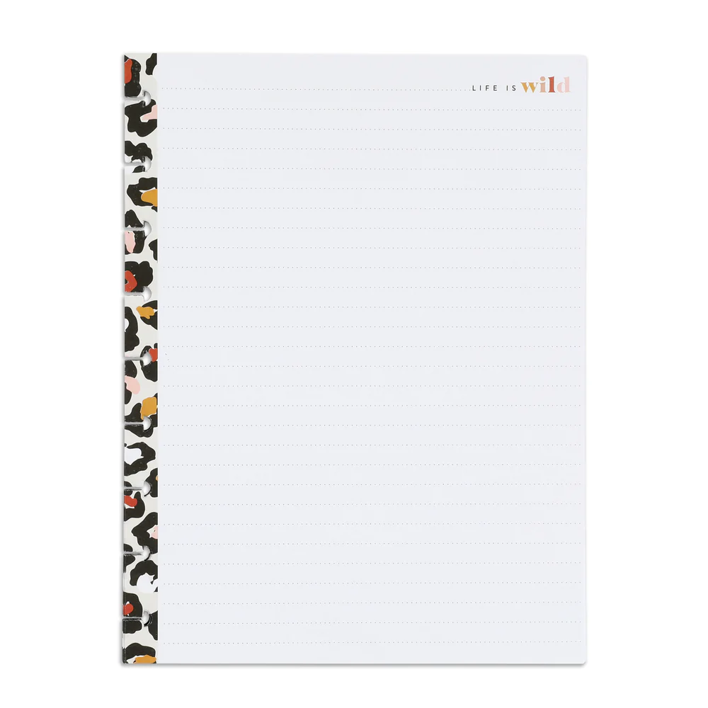 Modern Wild Animal Print Classic Filler Paper - Dot Lined Paper - 40 Sheets