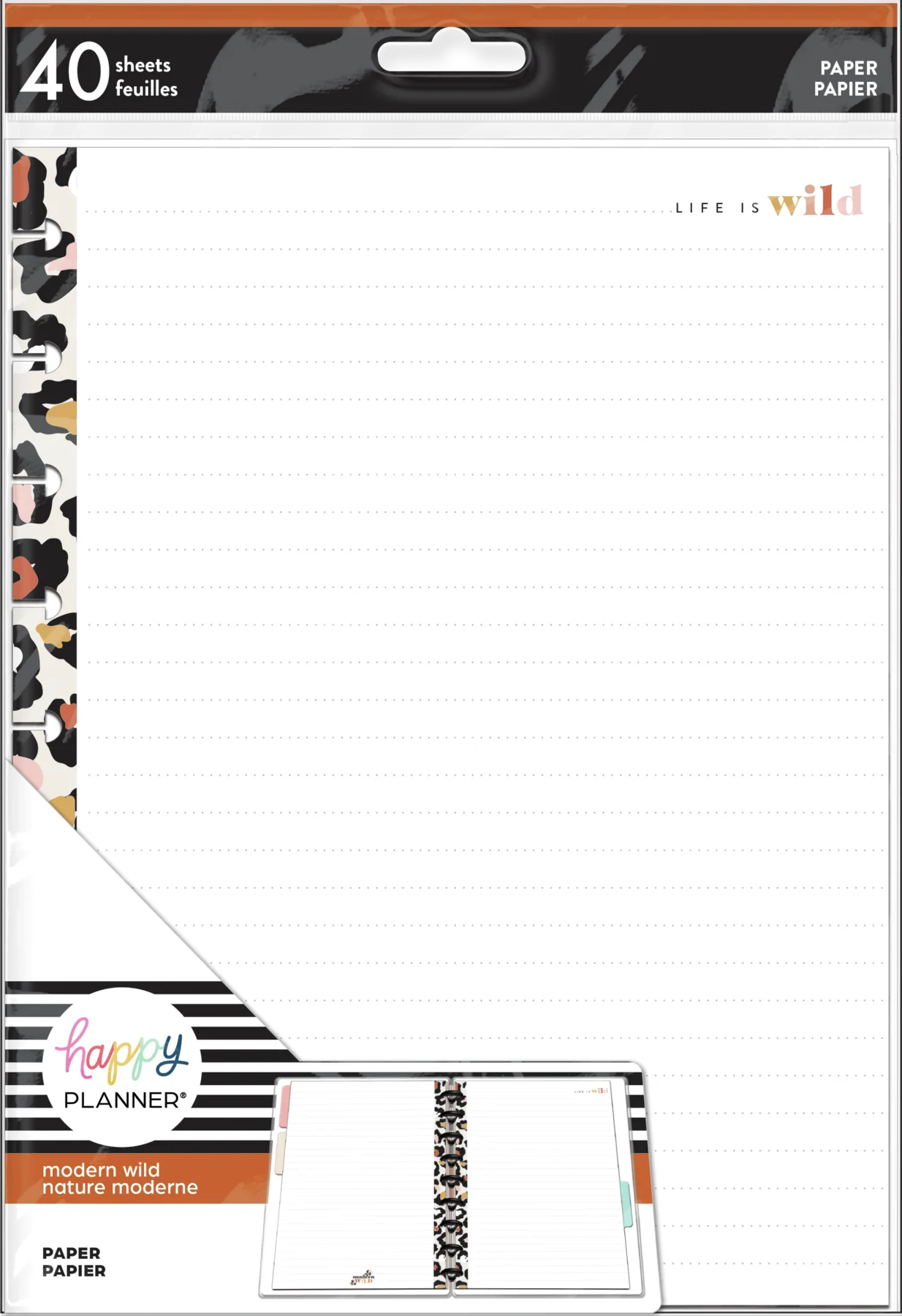 Modern Wild Animal Print Classic Filler Paper - Dot Lined Paper - 40 Sheets - Image 5