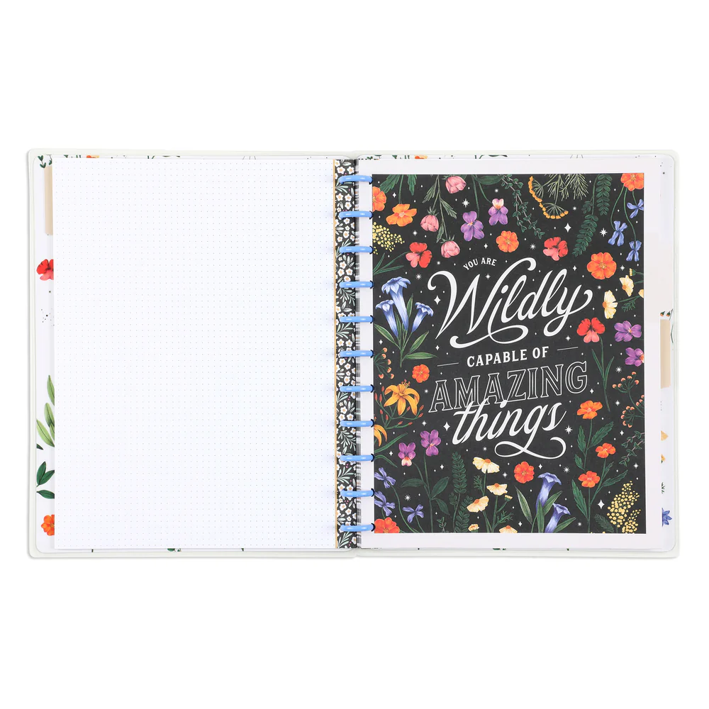 Moody Blooms - Dot Grid + Dotted Lined Checklist Big Notebook - 60 Sheets - Image 2