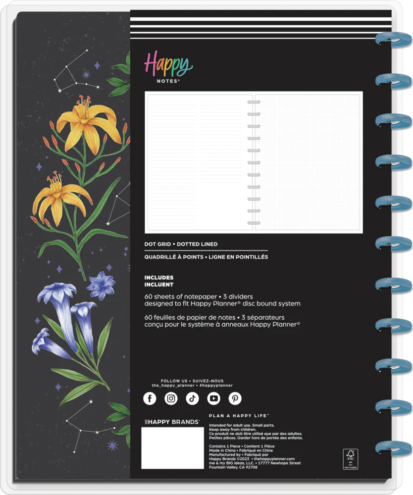 Moody Blooms - Dot Grid + Dotted Lined Checklist Big Notebook - 60 Sheets - Image 7