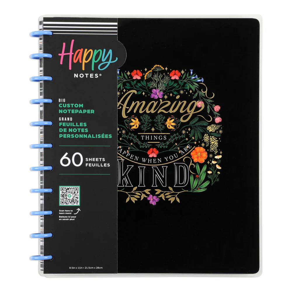 Moody Blooms - Dot Grid + Dotted Lined Checklist Big Notebook - 60 Sheets - Image 8