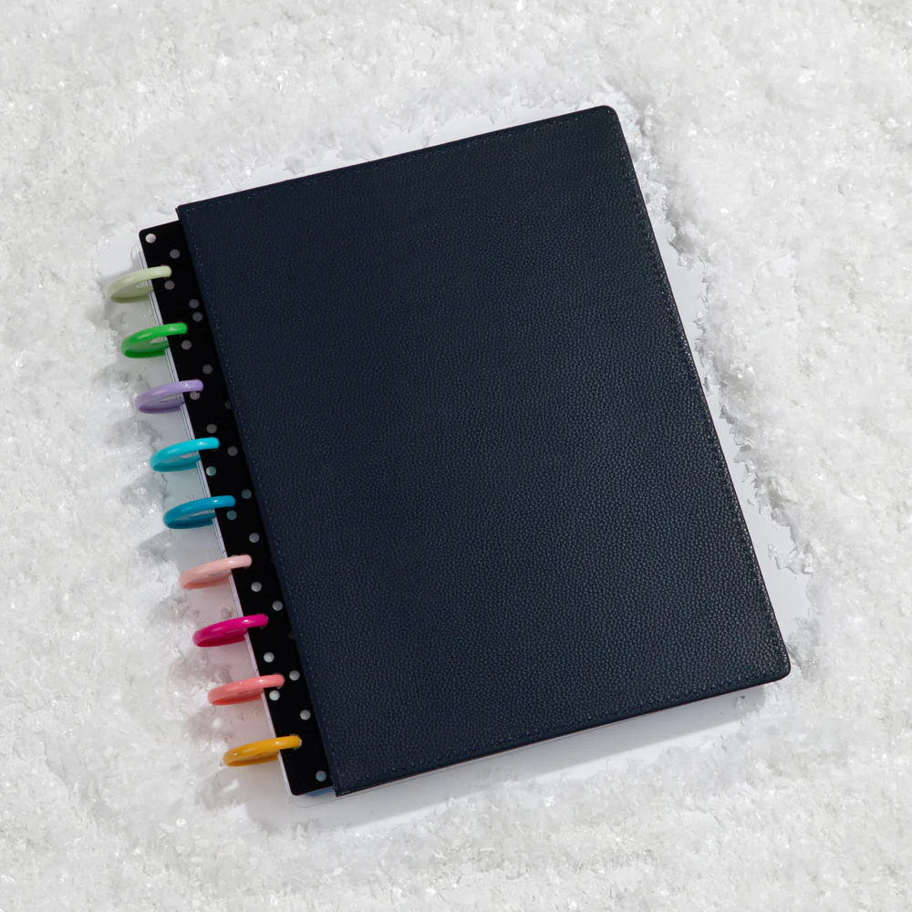Navy Blue Dots - DELUXE Snap In Classic Planner Cover - Image 2
