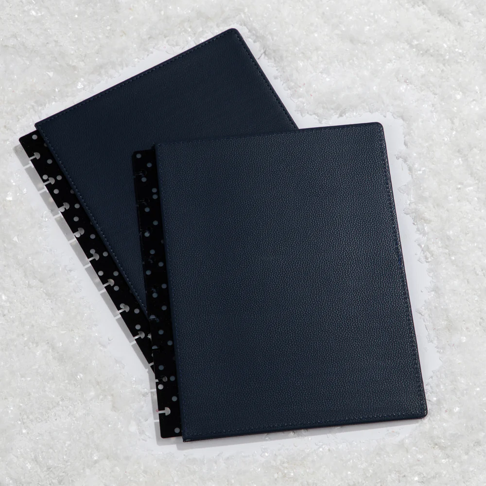 Navy Blue Dots - DELUXE Snap In Classic Planner Cover - Image 3