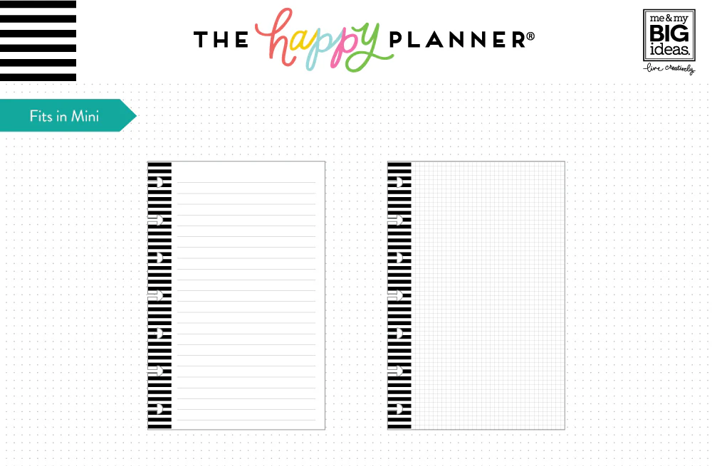 Note & Graph Paper - B&W stripes - Mini - Image 2