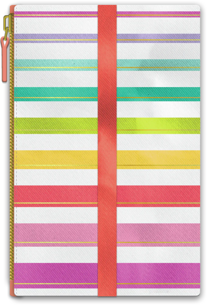Pastel Stripe Pen Pouch - Image 2