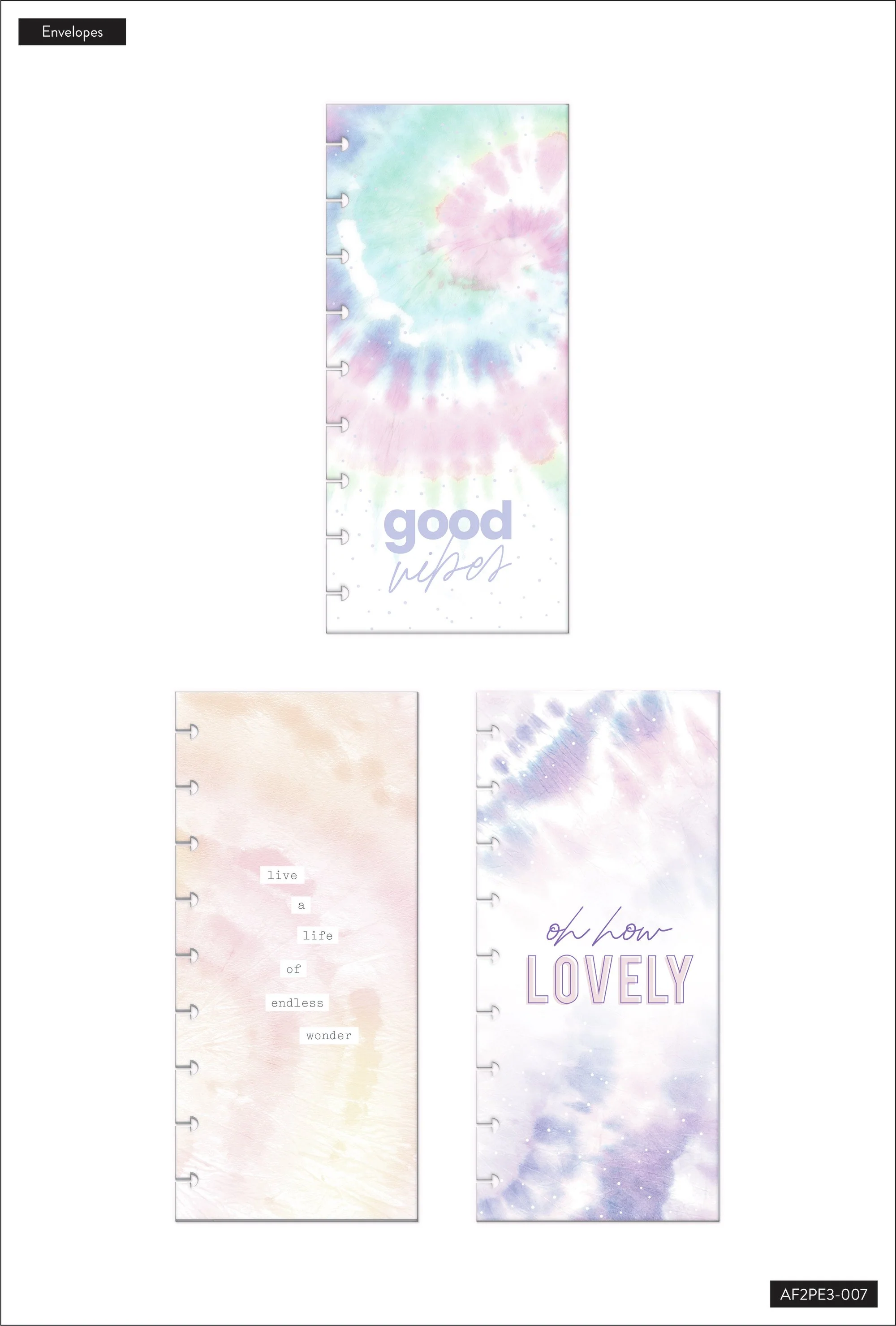 Pastel Tie-Dye Snap In Envelopes - 3 Pack - Image 2