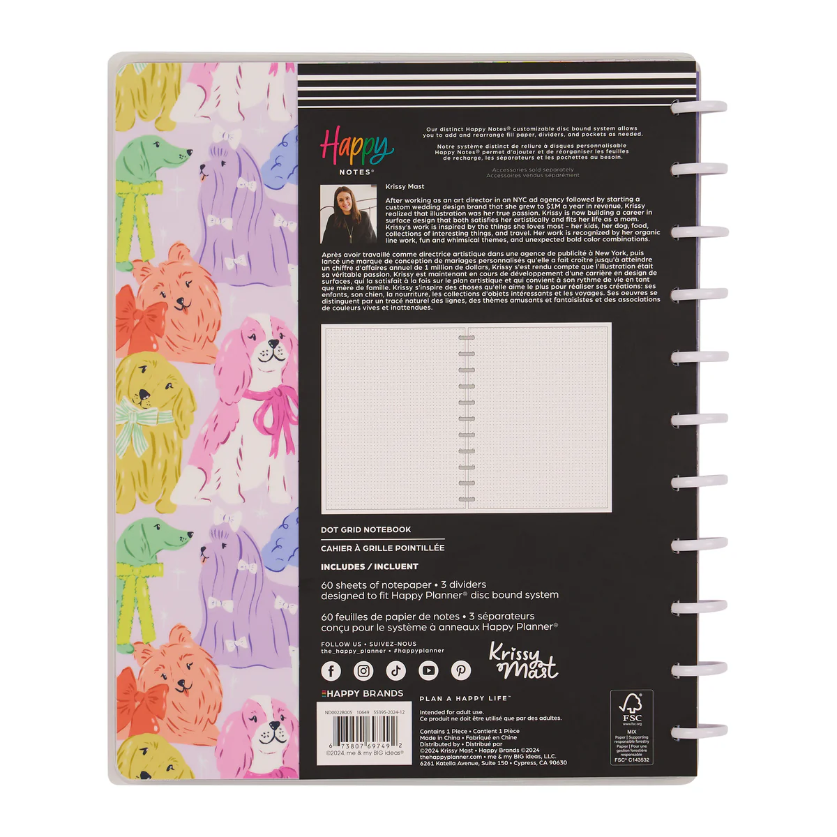 Pawsitive Seasonal Dogs - Dot Grid Big Notebook - 60 Sheets - Image 13