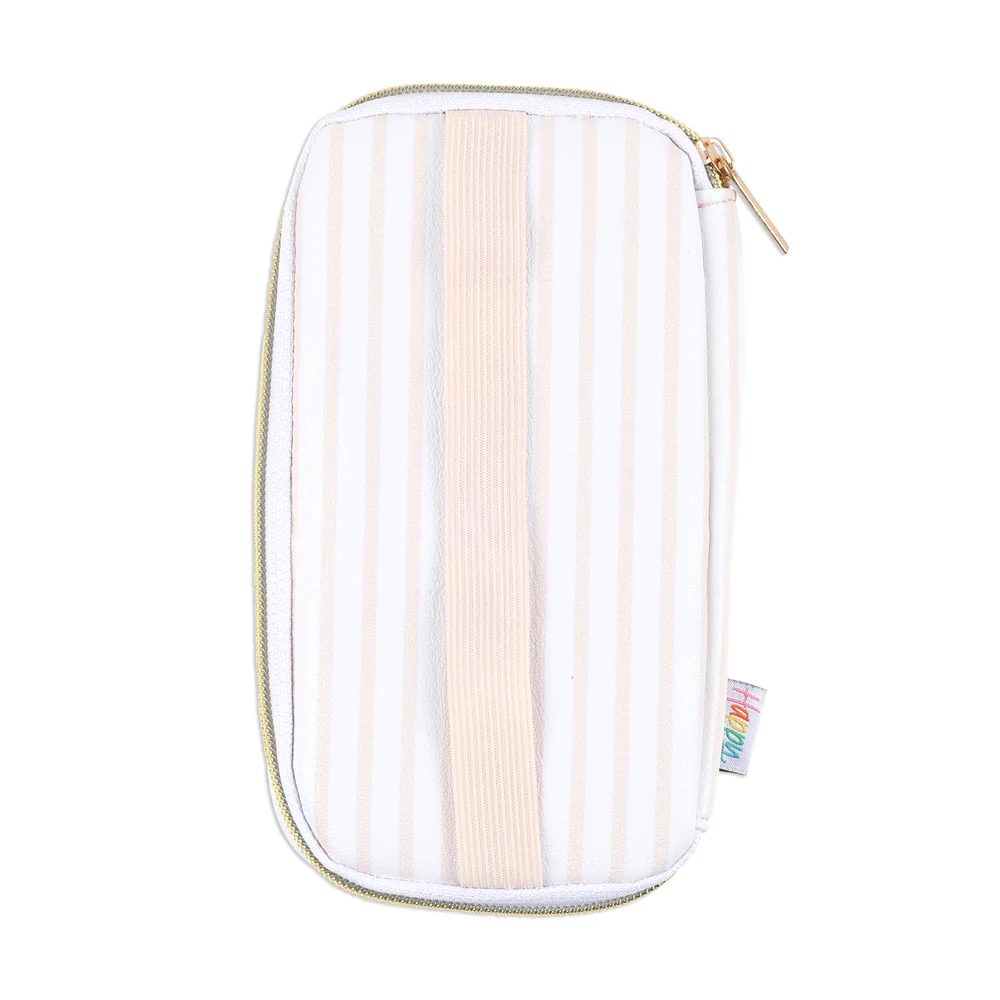 Peachy Stripes - Banded Accessory Zip Pouch - Image 5