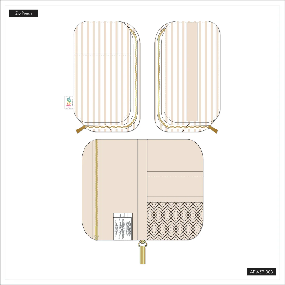 Peachy Stripes - Banded Accessory Zip Pouch - Image 7