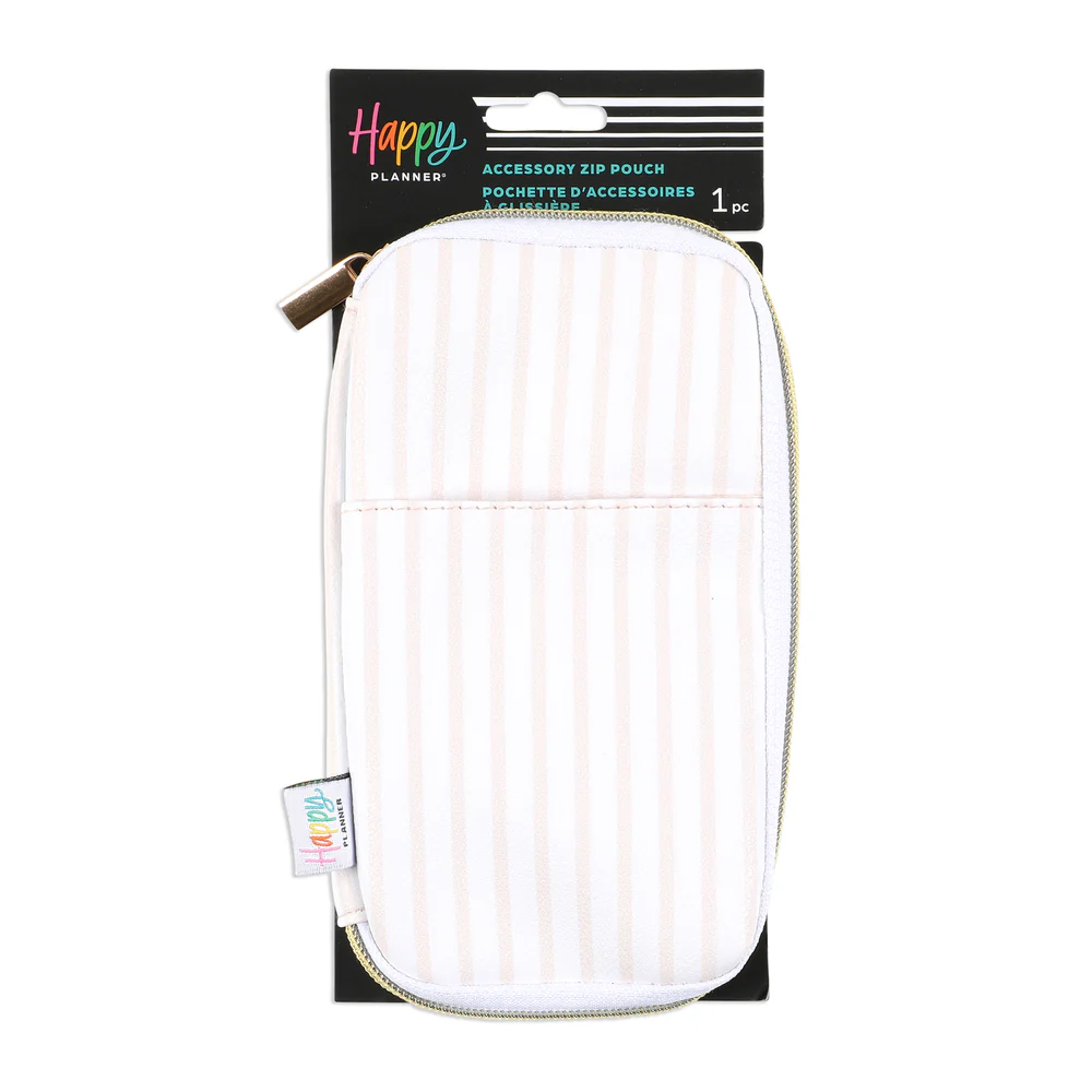 Peachy Stripes - Banded Accessory Zip Pouch - Image 8