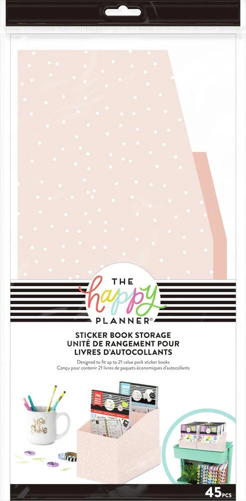 Pink Polka Dot Sticker Pad Storage - Image 3
