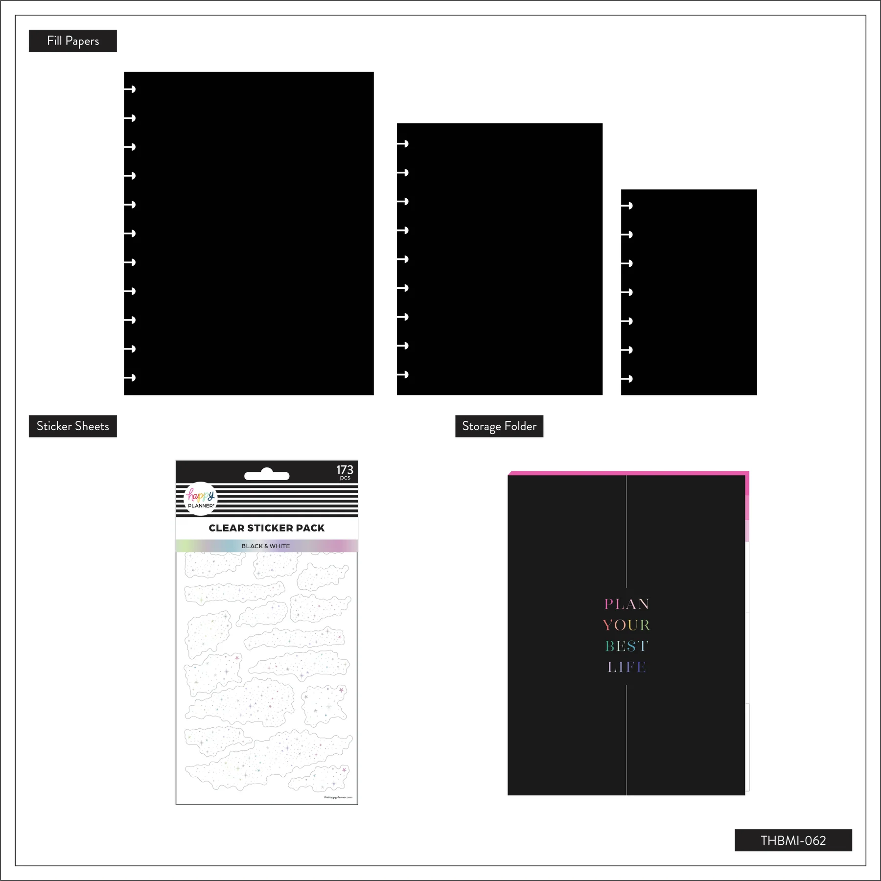 Plan Your Best Life - Black Filler Paper + Clear Stickers Bundle - Image 12