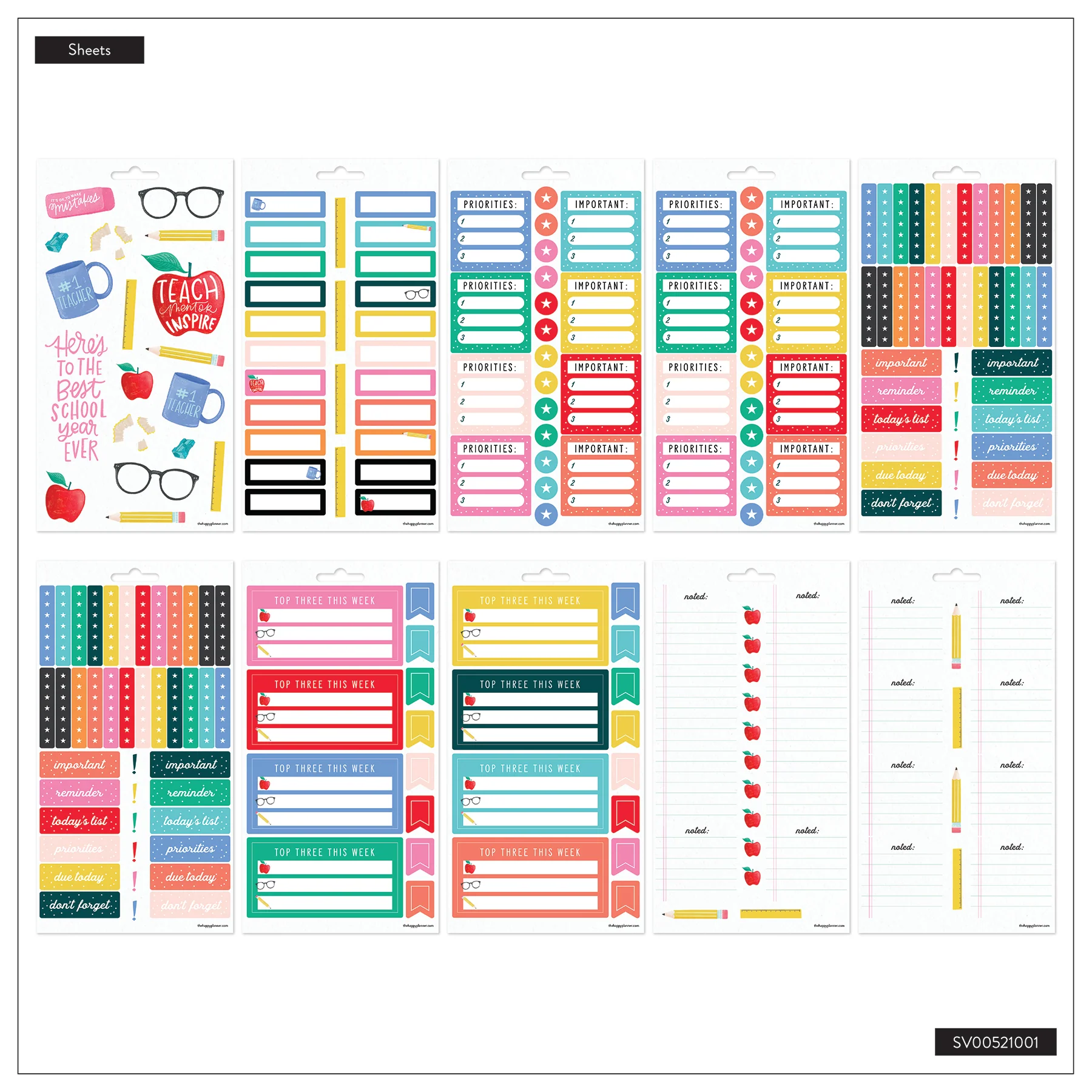 Playful Teacher Icons - 10 Sticker Sheets - Image 5