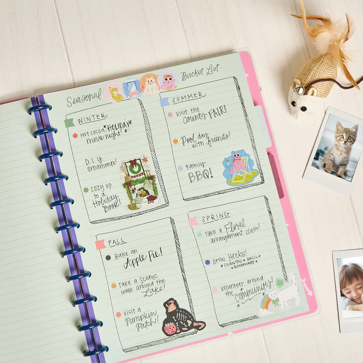 Purrfect Seasonal Cats - Dotted Lined Big Notebook - 60 Sheets - Image 16