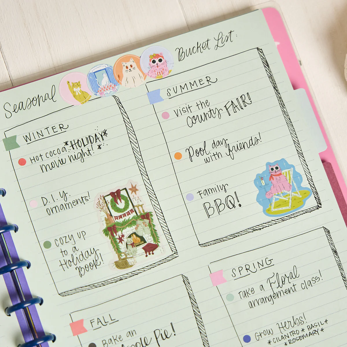 Purrfect Seasonal Cats - Dotted Lined Big Notebook - 60 Sheets - Image 6