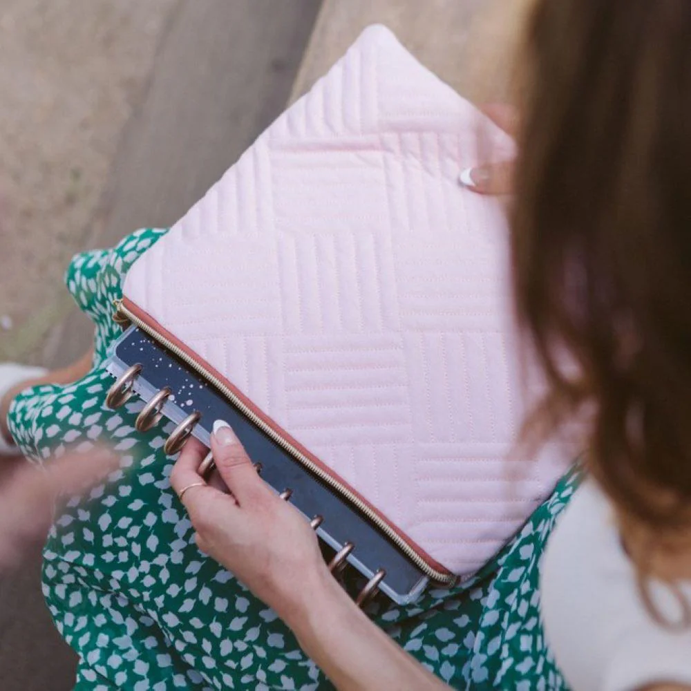 Quilted Blush Classic Zip Planner Sleeve - Image 2