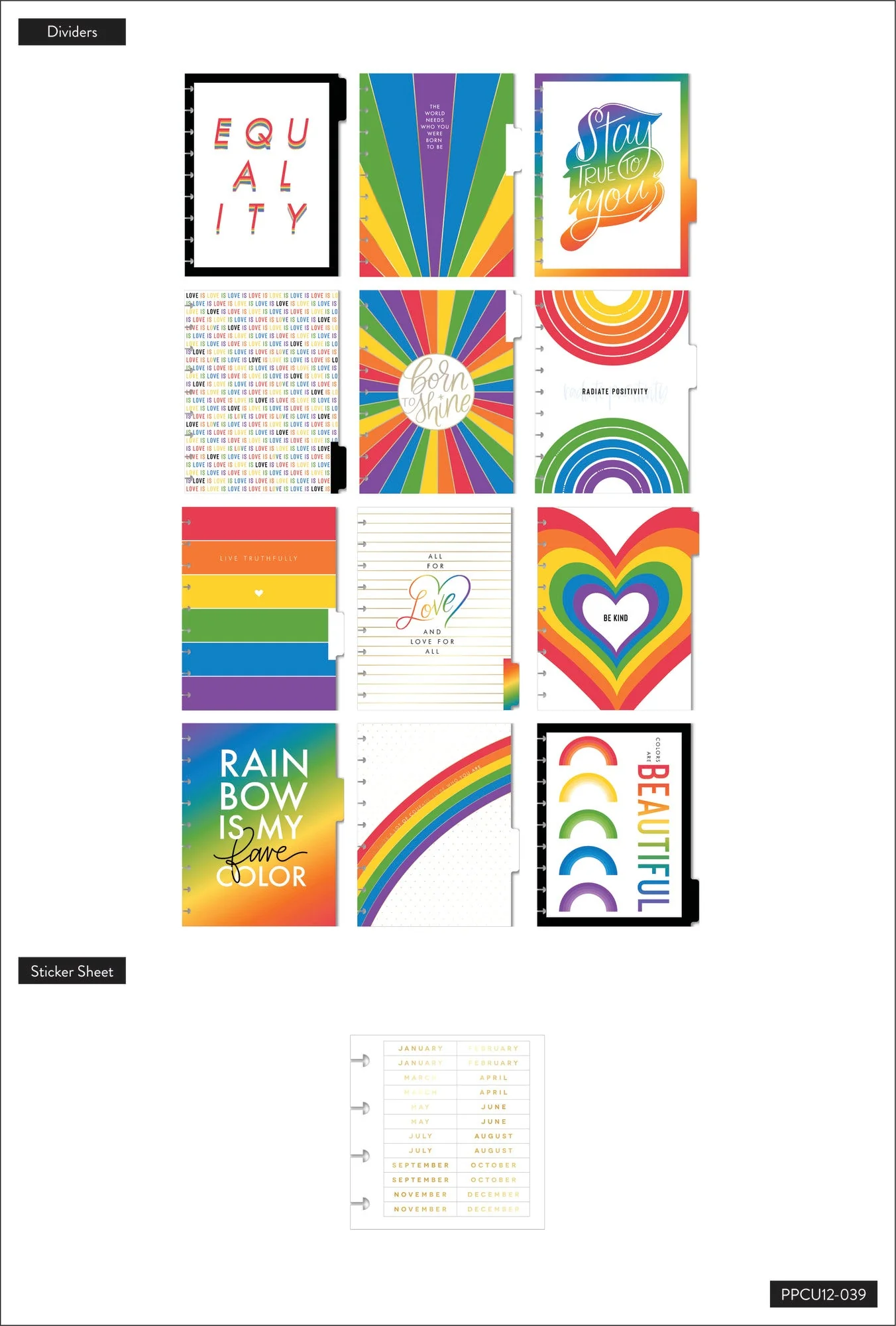Rainbow Pride Planner - Classic Vertical Undated Planner - 12 Months - Image 9