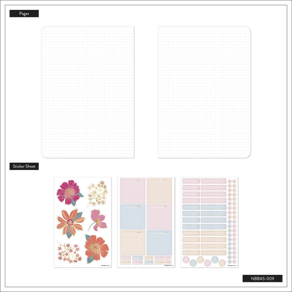 Retro Blooms - Bullet Dot Grid Happy Journal® - 80 Sheets - 160gsm Paper - Image 9