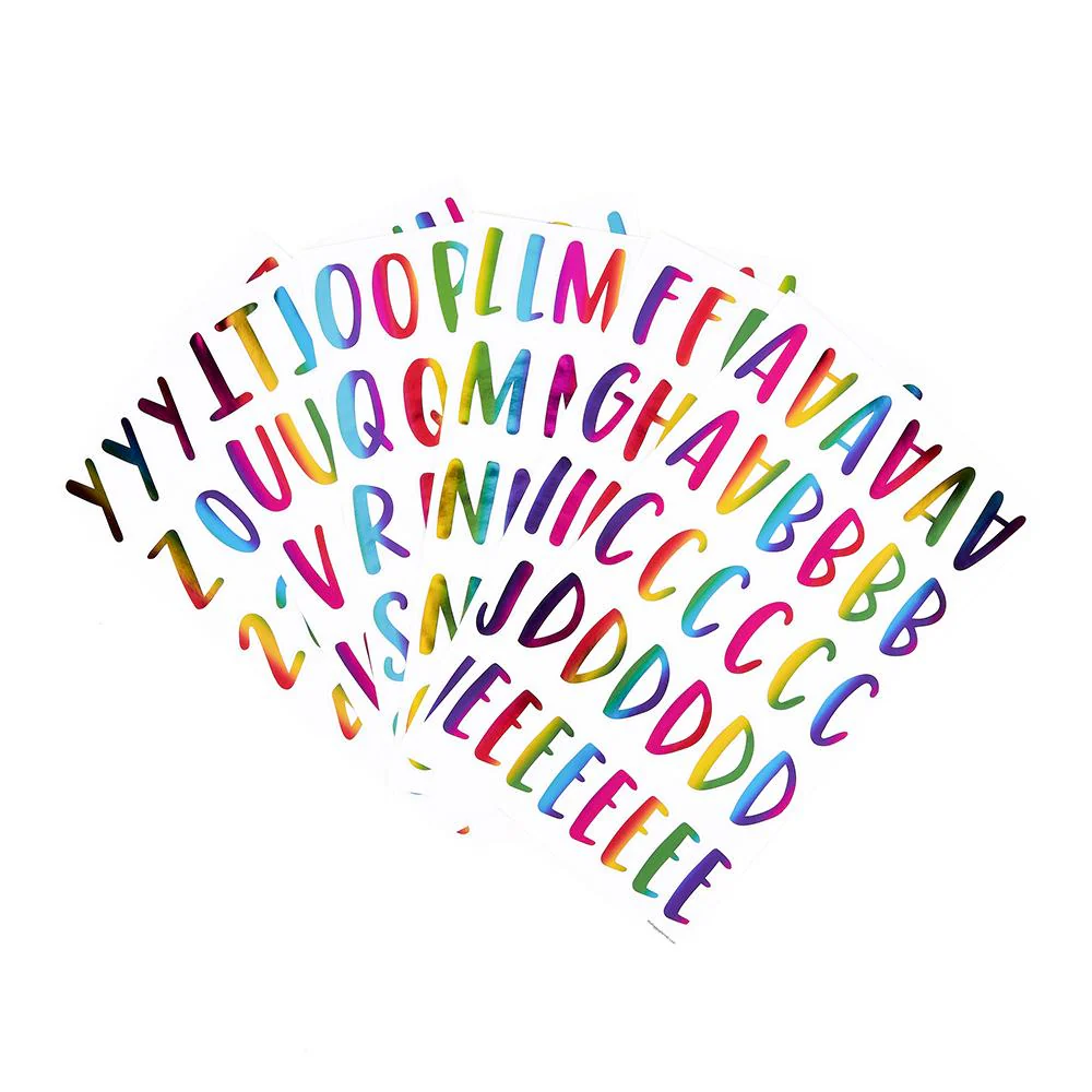 Round Marker Rainbow Foil Alphabet Stickers - Image 2