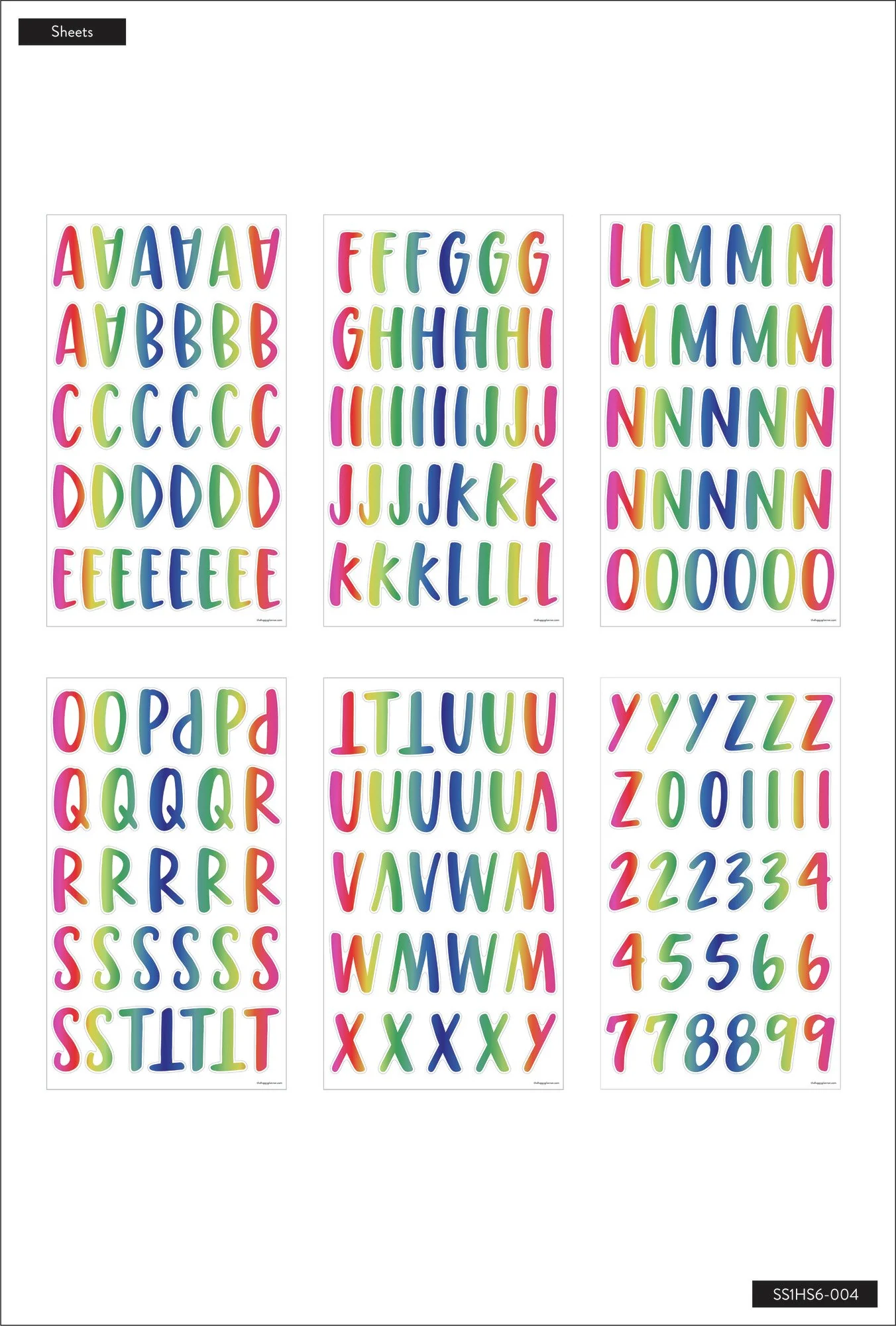 Round Marker Rainbow Foil Alphabet Stickers - Image 4
