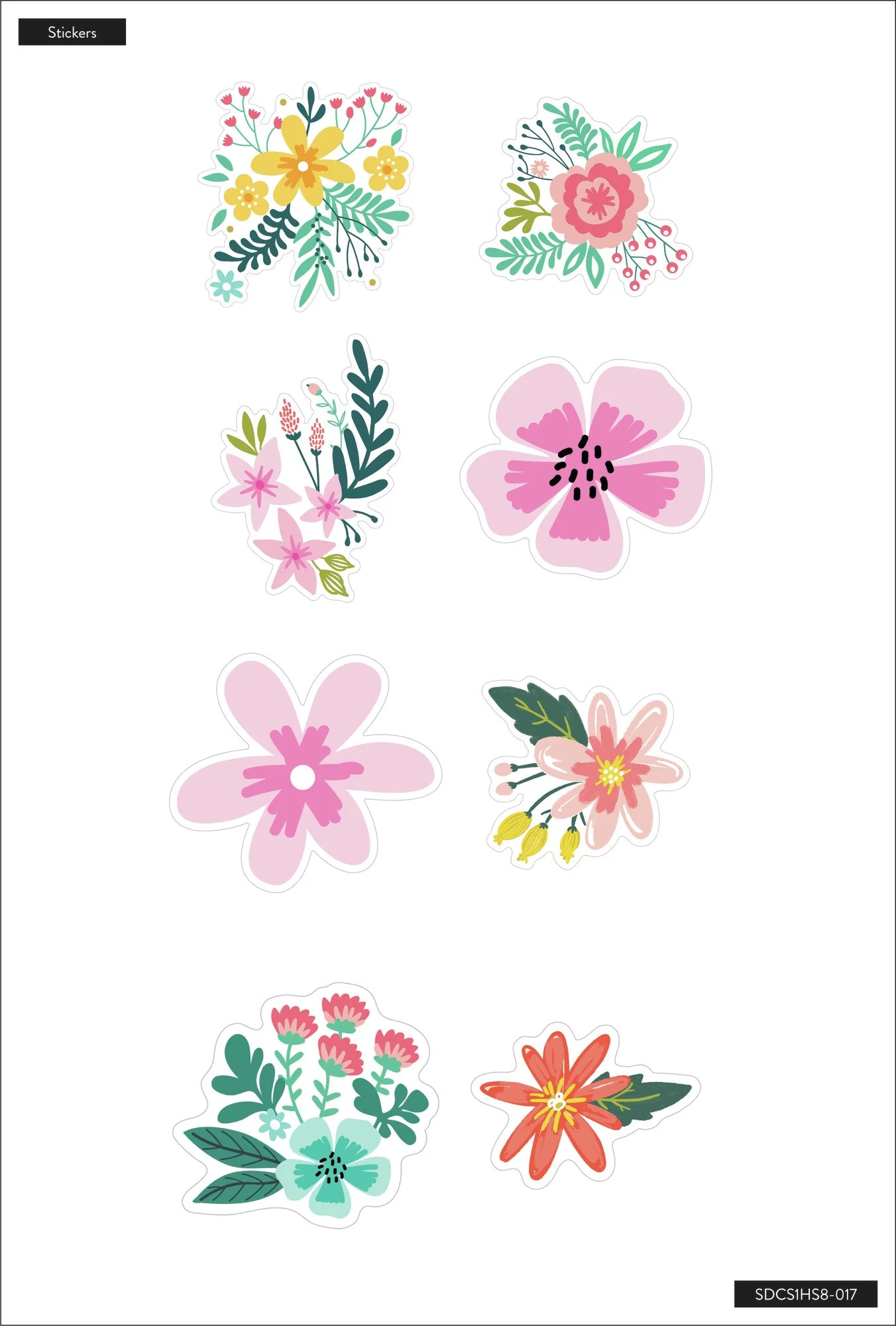 Rustic Floral Die Cut Vinyl Decal Stickers - 8 Pack - Image 3