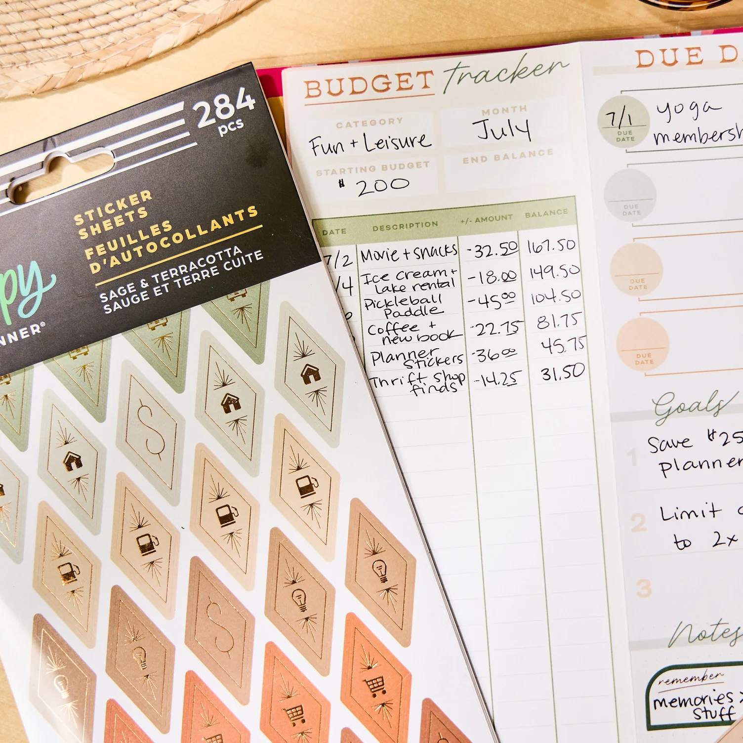 Sage & Terracotta Budget - 10 Sticker Sheets - Image 6