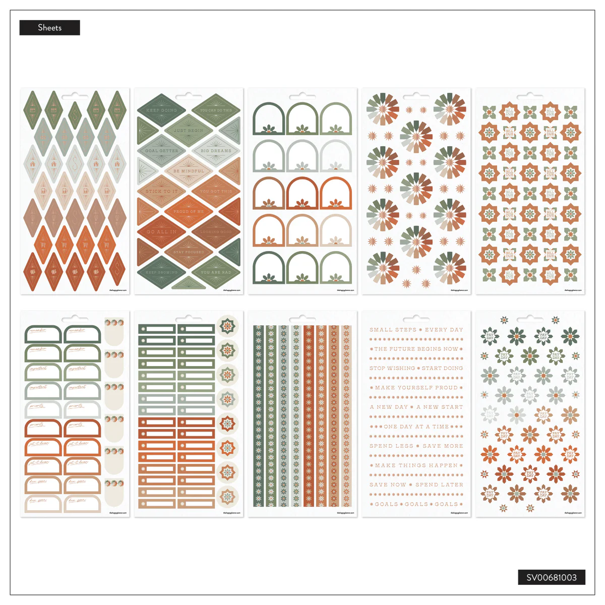 Sage & Terracotta Budget - 10 Sticker Sheets - Image 7