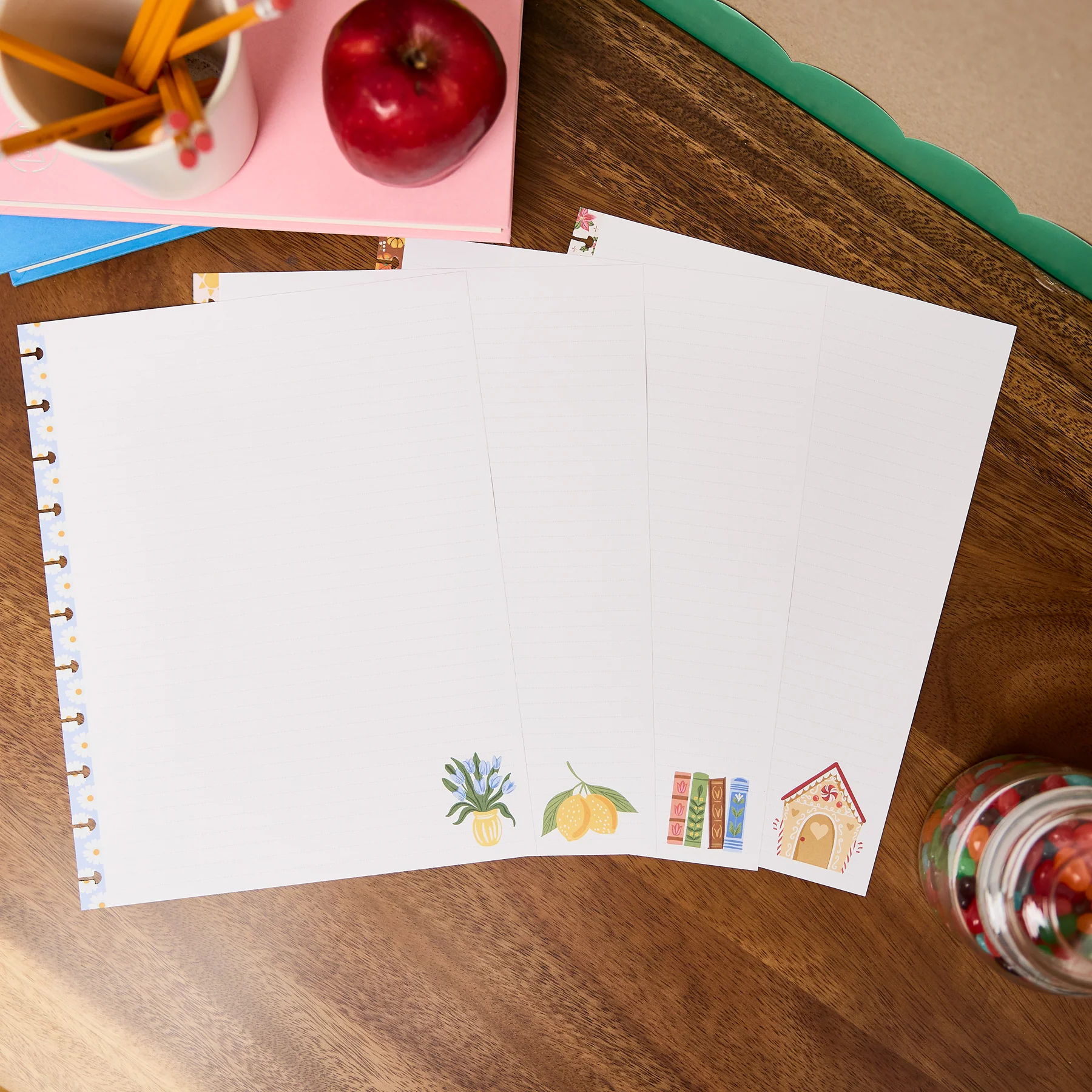 Seasonal Joy Teacher - Dotted Lined Big Filler Paper - 40 Sheets - Image 2