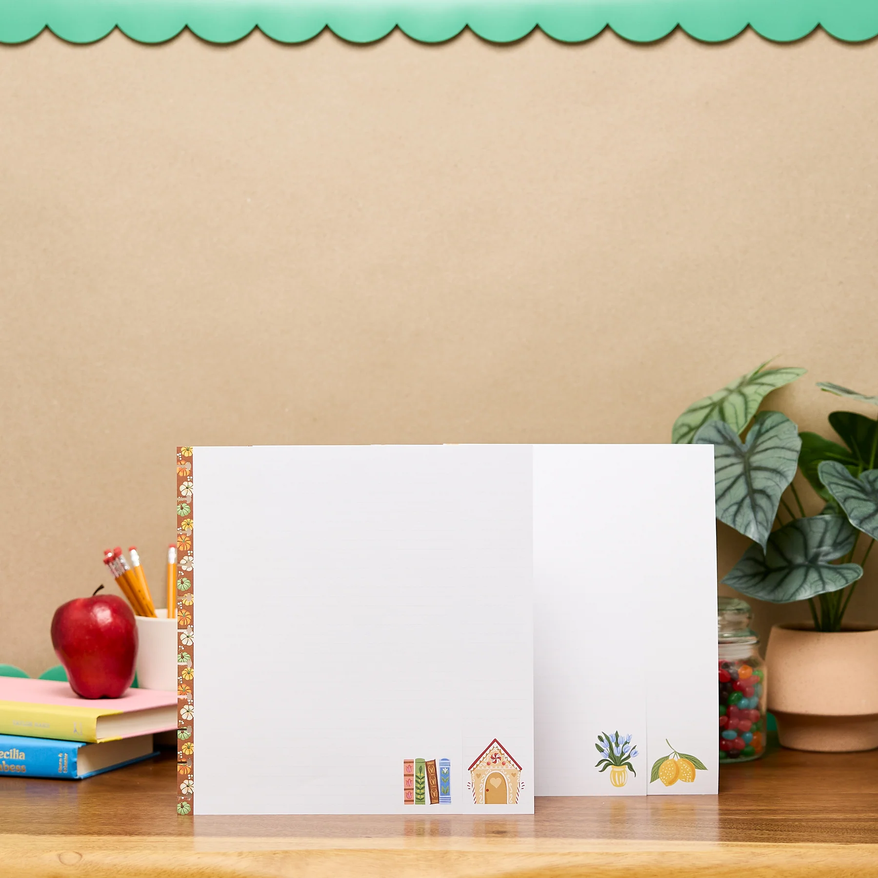 Seasonal Joy Teacher - Dotted Lined Big Filler Paper - 40 Sheets - Image 3