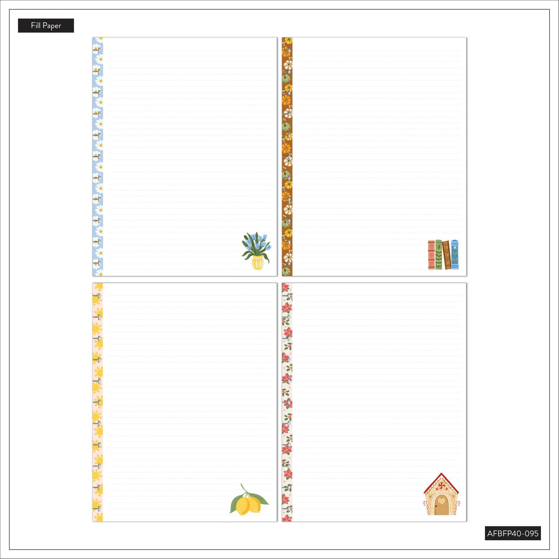 Seasonal Joy Teacher - Dotted Lined Big Filler Paper - 40 Sheets - Image 9
