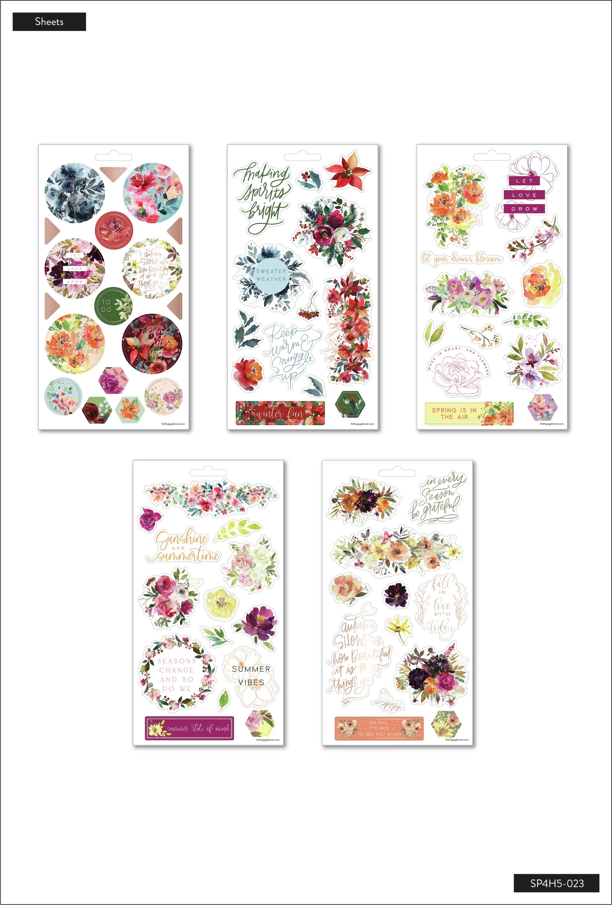 Seasonal Watercolor - 5 Sticker Sheets - Image 8